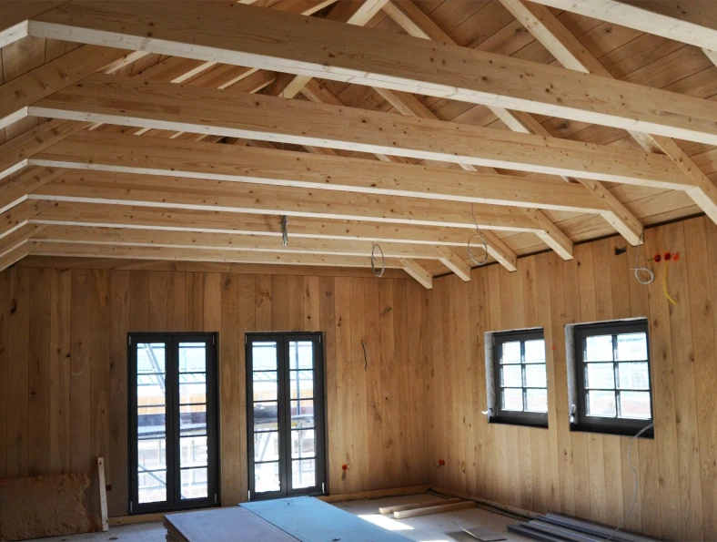 Massivholzbau Projekt von Diestelmeier & Witte mit hochwertiger Holzarchitektur